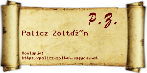 Palicz Zoltán névjegykártya